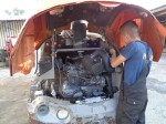 Die Reparatur des Motors im Radlader Atlas 60