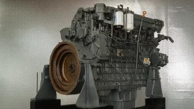 Reparatur des Liebherr D924 T-E Motors im LTM 1090/2 Kran