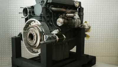 Reparatur des Mercedes OM906 Motors im Grove GMK 2035 Kran