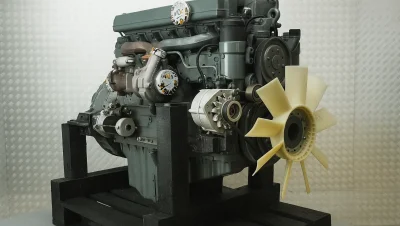 Reparatur und Tests des Mercedes OM906 Motors im Liebherr LTM1050 Kran