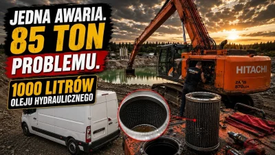 Eine Kleinigkeit legte einen 85-Tonnen-Riesen lahm. Pumpeneinbau im Hitachi ZX870